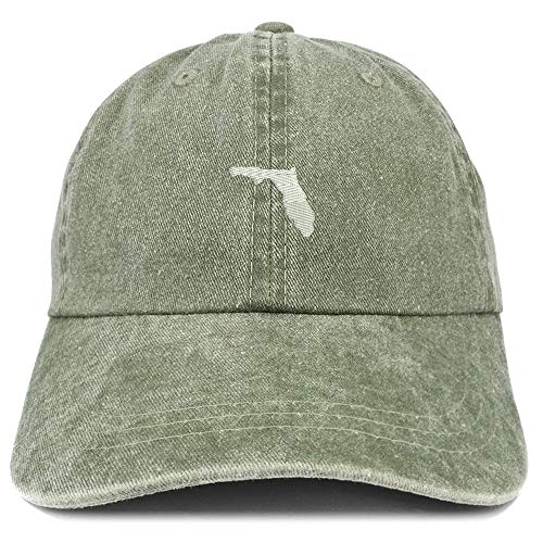 Trendy Apparel Shop Florida State Map Embroidered Washed Cotton Adjustable Cap