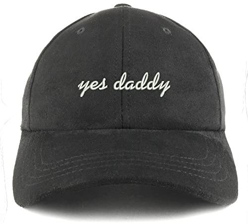 Trendy Apparel Shop Yes Daddy Embroidered Faux Suede Leather Adjustable Cap