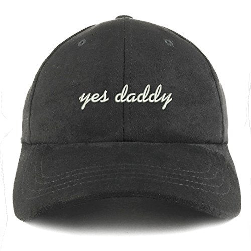 Trendy Apparel Shop Yes Daddy Embroidered Faux Suede Leather Adjustable Cap