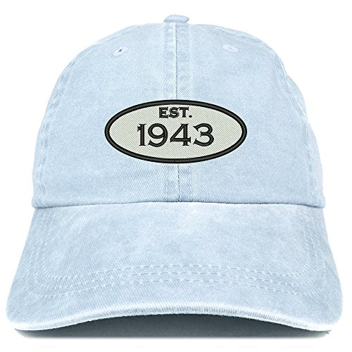 Trendy Apparel Shop Established 1943 Embroidered 78th Birthday Gift Pigment Dyed Washed Cotton Cap