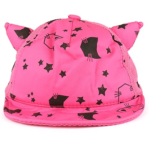 Trendy Apparel Shop Kitty Cat Ear Stitched Unstructured Mesh Back Infant to Toddler Baseball Cap