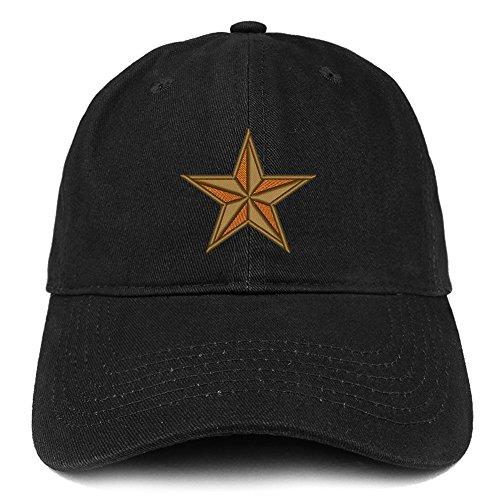 Trendy Apparel Shop Golden Lone Star Embroidered Cotton Dad Hat