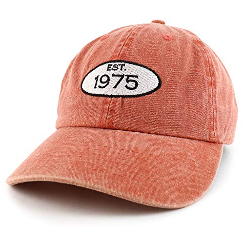 Trendy Apparel Shop 45th Birthday Established 1976 Washed Cotton Adjustable Cap