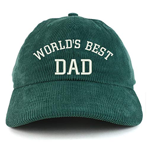 Trendy Apparel Shop World's Best Dad Cotton Corduroy Unstructured Baseball Cap