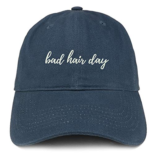 Trendy Apparel Shop Bad Hair Day Embroidered Brushed Cotton Cap