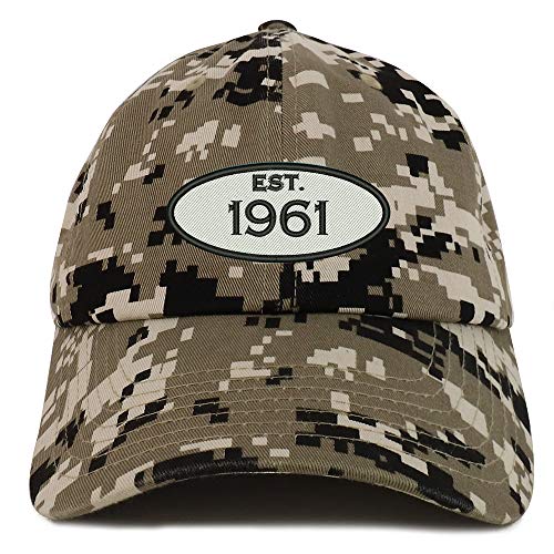 Trendy Apparel Shop 60th Birthday Established 1961 Soft Crown Brushed Cotton Cap