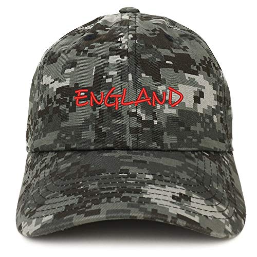 Trendy Apparel Shop England Text Embroidered Soft Crown 100% Brushed Cotton Cap