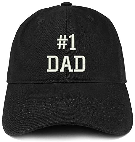 Trendy Apparel Shop Number 1 Dad Embroidered Brushed Cotton Dad Hat Cap