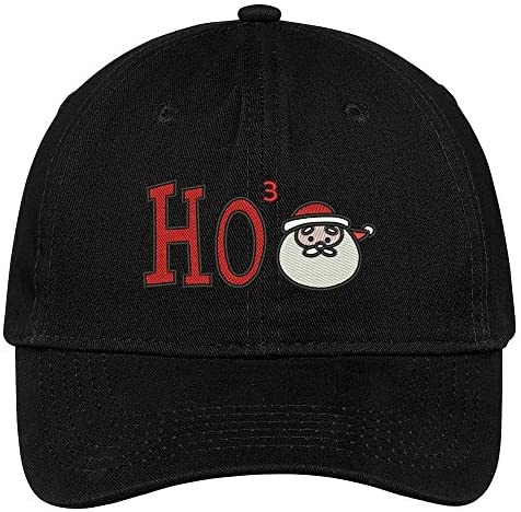 Trendy Apparel Shop HO HO HO Santa Embroidered Christmas Themed Cotton Baseball Cap
