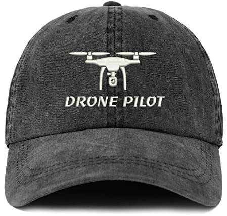 Trendy Apparel Shop XXL Drone Pilot Embroidered Unstructured Washed Pigment Dyed Baseball Cap
