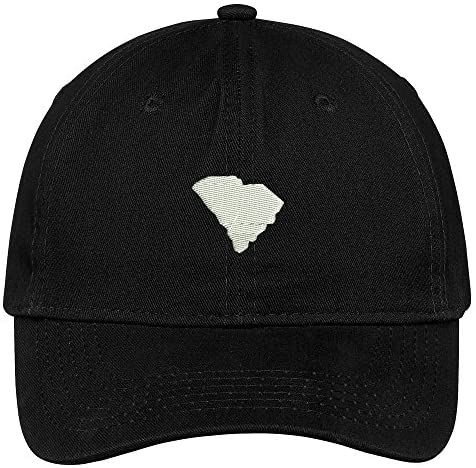 Trendy Apparel Shop South Carolina State Map Embroidered Low Profile Soft Cotton Brushed Baseball Cap