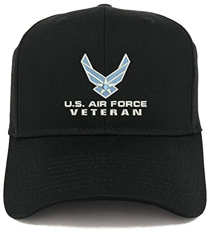 Trendy Apparel Shop US Air Force Veteran Embroidered High Profile Structured Baseball Cap