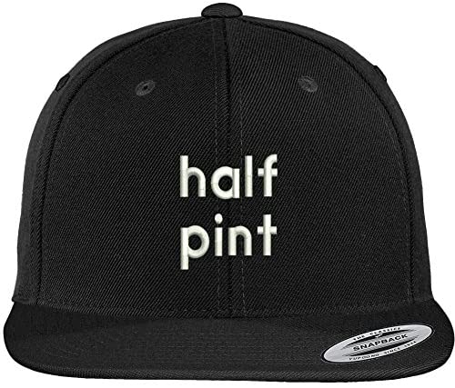 Trendy Apparel Shop Half Pint Embroidered Flat Bill Premium Classic Snapback Cap