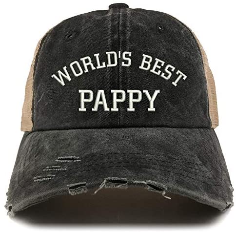 Trendy Apparel Shop World's Best Pappy Washed Front Mesh Back Frayed Bill Cap