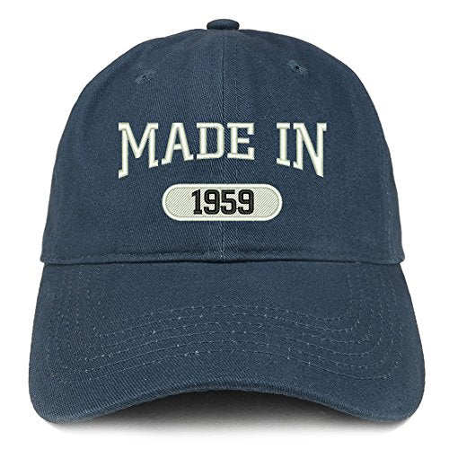 Trendy Apparel Shop Made in 1959 Embroidered 62nd Birthday Brushed Cotton Cap
