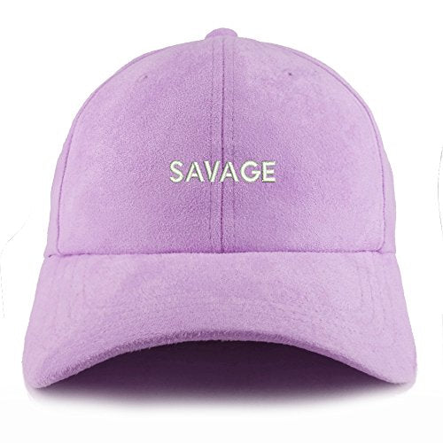 Trendy Apparel Shop Savage Embroidered Faux Suede Leather Adjustable Cap