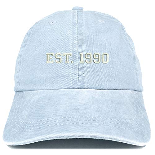 Trendy Apparel Shop EST 1990 Embroidered - 31st Birthday Gift Pigment Dyed Washed Cap