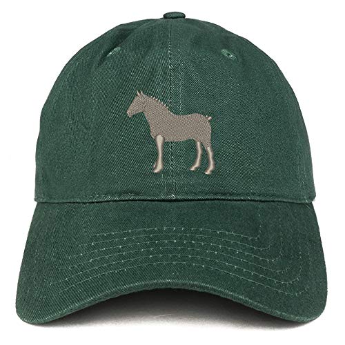 Trendy Apparel Shop Small Draft Horse Embroidered Soft Crown 100% Brushed Cotton Cap