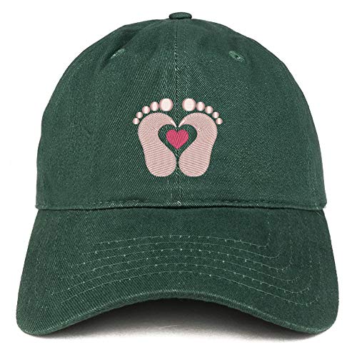 Trendy Apparel Shop Baby Feet Embroidered Brushed Cotton Cap