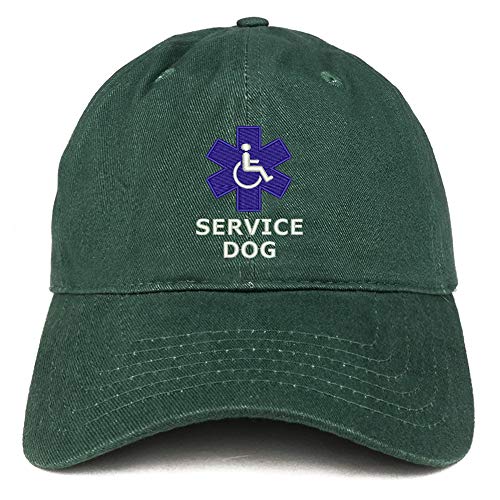 Trendy Apparel Shop Service Dog with Wheel Chair Embroidered Brushed Cap