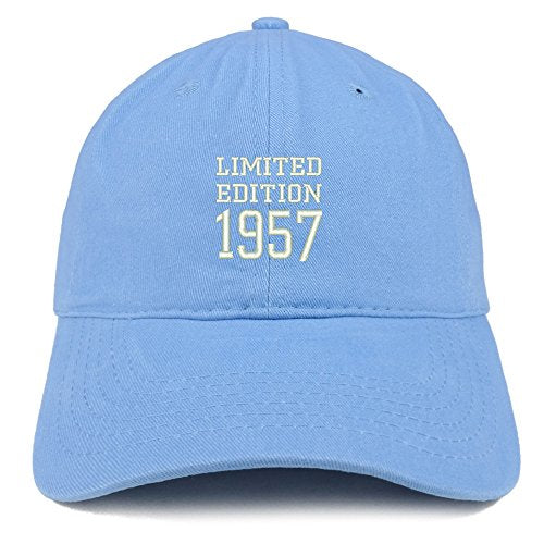 Trendy Apparel Shop Limited Edition 1957 Embroidered Birthday Gift Brushed Cotton Cap
