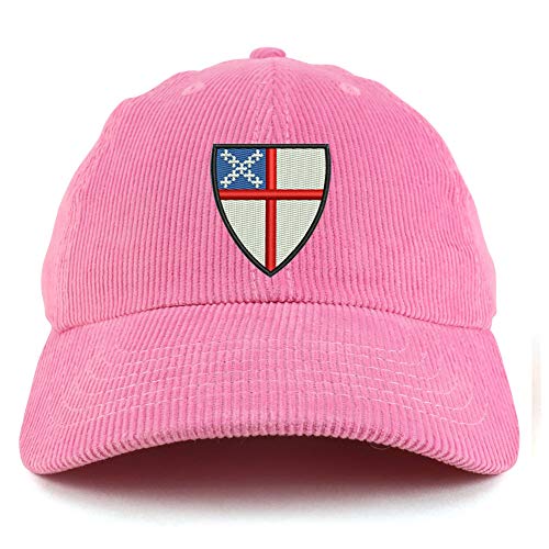 Trendy Apparel Shop Episcopal Shield Cotton Corduroy Unstructured Baseball Cap