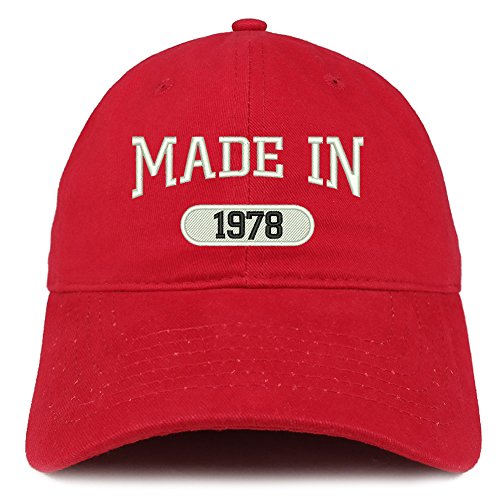 Trendy Apparel Shop Made in 1978 Embroidered 43rd Birthday Brushed Cotton Cap