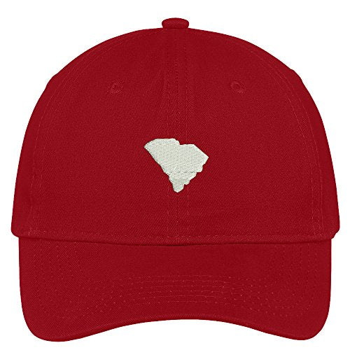 Trendy Apparel Shop South Carolina State Map Embroidered Low Profile Soft Cotton Brushed Baseball Cap