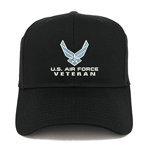 Trendy Apparel Shop US Air Force Veteran Embroidered High Profile Structured Baseball Cap