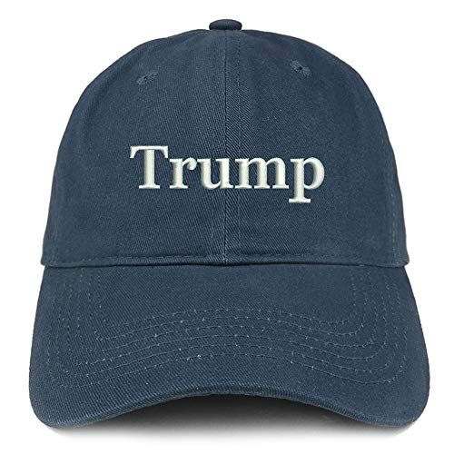 Trendy Apparel Shop Trump Embroidered Soft Crown 100% Brushed Cotton Cap