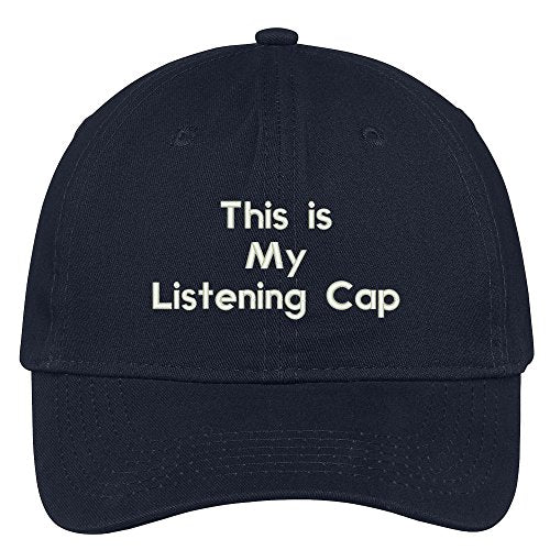 Trendy Apparel Shop This is My Listening Cap Embroidered Brushed 100% Cotton Baseball Cap