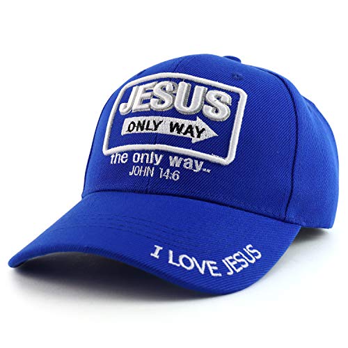 Trendy Apparel Shop Jesus Only Way John 14:6 Embroidered Christian Baseball Cap