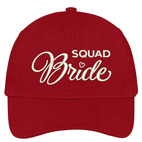 Trendy Apparel Shop Bride Squad Embroidered Adjustable Cotton Baseball Cap
