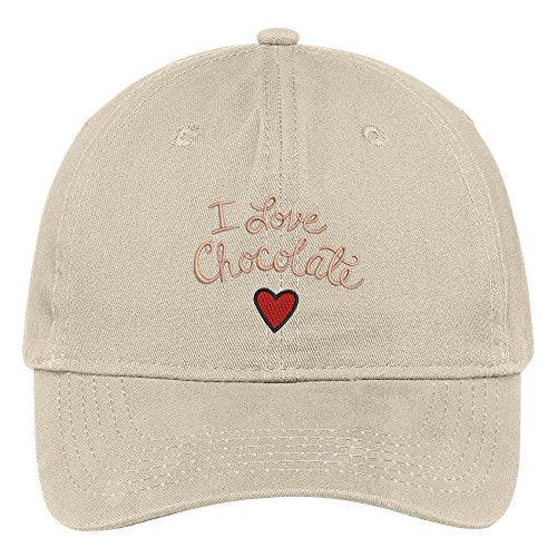 Trendy Apparel Shop I Love Chocolate Embroidered Soft Brushed Cotton Low Profile Cap