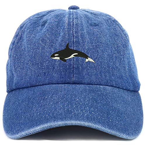 Trendy Apparel Shop Youth Sized Orca Killer Whale Embroidered Adjustable Unstructured Baseball Cap
