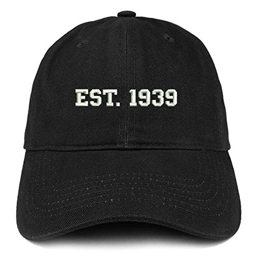 Trendy Apparel Shop EST 1939 Embroidered - 82nd Birthday Gift Soft Cotton Baseball Cap