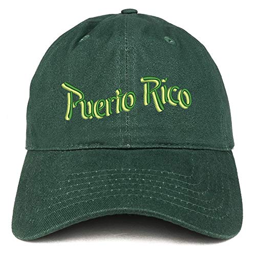 Trendy Apparel Shop Puerto Rico Embroidered Soft Crown 100% Brushed Cotton Cap