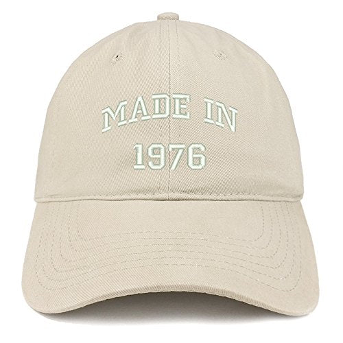 Trendy Apparel Shop Made in 1976 Text Embroidered 45th Birthday Brushed Cotton Cap