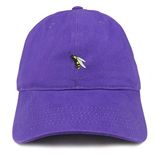 Trendy Apparel Shop Small Bee Embroidered Soft Crown 100% Brushed Cotton Cap