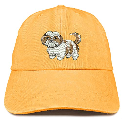 Trendy Apparel Shop Shih Tzu Embroidered Washed Low Profile Cap