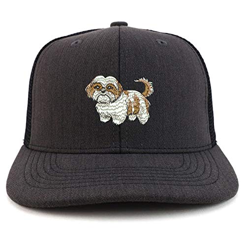 Trendy Apparel Shop Shih Tzu Two Two Tone Mesh Back Trucker Baseball Cap