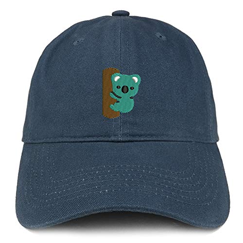 Trendy Apparel Shop Koala Embroidered Soft Crown 100% Brushed Cotton Cap