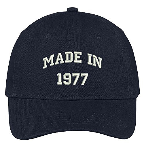 Trendy Apparel Shop Made in 1977-42nd Birthday Embroidered Brushed Cotton Baseball Cap