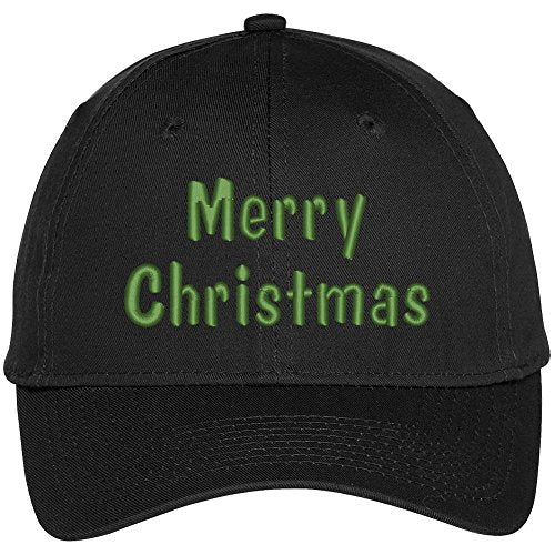 Trendy Apparel Shop Merry Christmas Green Thread Embroidered Adjustable Baseball Cap