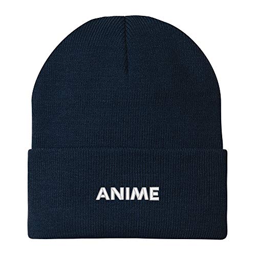 Trendy Apparel Shop Anime Embroidered Winter Long Cuff Beanie