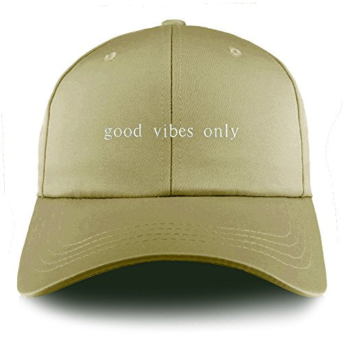 Trendy Apparel Shop Good Vibes Only Embroidered Structured Satin Adjustable Cap