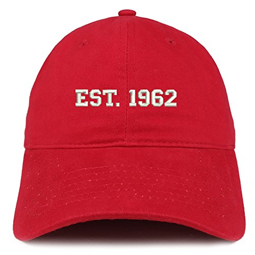 Trendy Apparel Shop EST 1962 Embroidered - 59th Birthday Gift Soft Cotton Baseball Cap