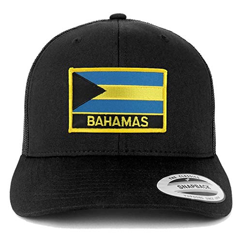 Trendy Apparel Shop Bahamas Flag Patch Retro Trucker Mesh Cap