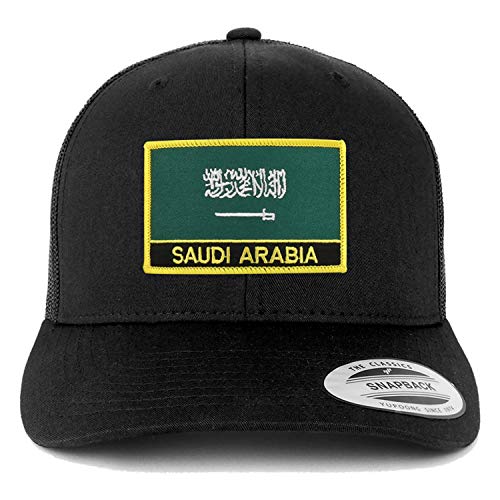 Trendy Apparel Shop Saudi Arabia Flag Patch Retro Trucker Mesh Cap