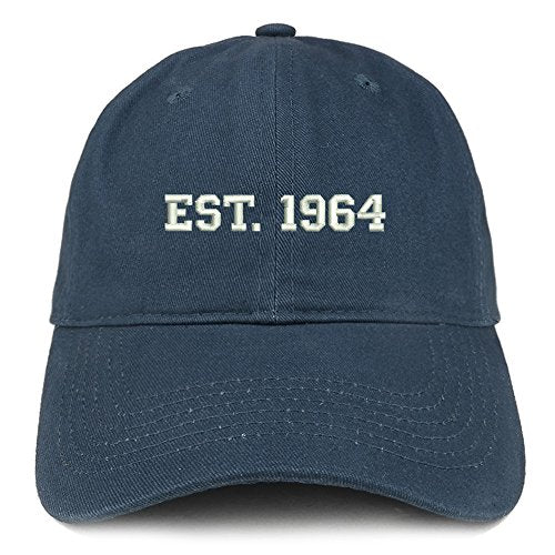 Trendy Apparel Shop EST 1964 Embroidered - 57th Birthday Gift Soft Cotton Baseball Cap